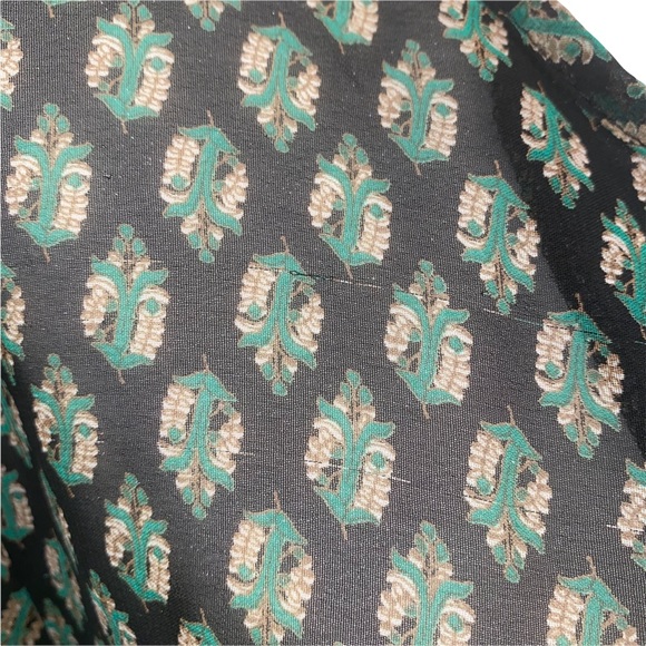 Trinity Semi-Sheer Black/Green Boho Blouse M - Picture 11 of 11